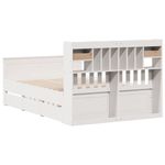 Casa si Gradina - Mobilier - Paturi si accesorii - Paturi - Pat cu biblioteca fara saltea, alb, 140x190 cm, lemn masiv pin - Infinity.ro