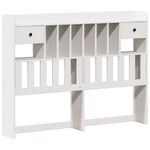 Casa si Gradina - Mobilier - Paturi si accesorii - Paturi - Pat cu biblioteca fara saltea, alb, 140x190 cm, lemn masiv pin - Infinity.ro