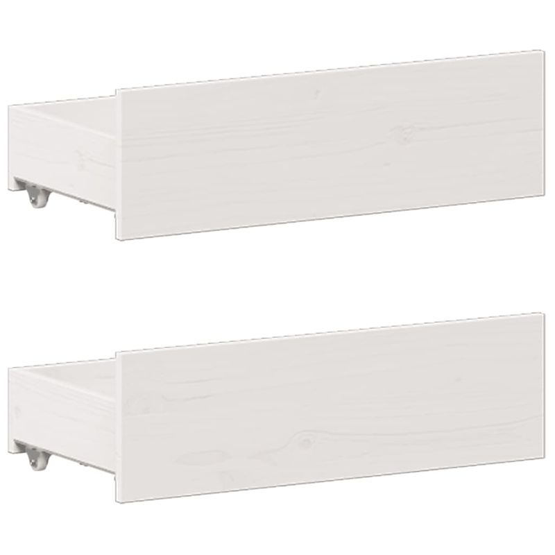 Casa si Gradina - Mobilier - Paturi si accesorii - Paturi - Pat cu biblioteca fara saltea, alb, 140x190 cm, lemn masiv pin - Infinity.ro