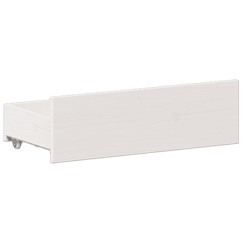Casa si Gradina - Mobilier - Paturi si accesorii - Paturi - Pat cu biblioteca fara saltea, alb, 140x190 cm, lemn masiv pin - Infinity.ro