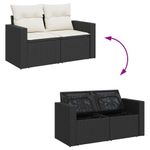 Casa si Gradina - Gradina si terasa - Mobilier exterior - Seturi mobila gradina - Set mobilier gradina perne 6 piese negru poliratan/lemn acacia - Infinity.ro