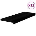 Casa si Gradina - Constructii - Scari si accesorii interioare - Accesorii scari interioare - Trepte de scara 12 buc maro inchis lemn masiv de stejar, mărime 70x25x2 cm - Infinity.ro
