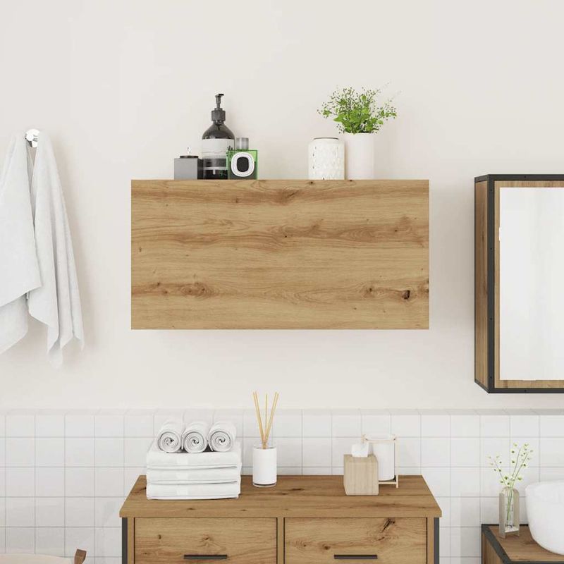 Casa si Gradina - Mobilier - Mobilier baie - Corpuri baie - Dulap perete baie stejar artizanal, 80x25x40 cm, lemn prelucrat - Infinity.ro