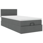 Casa si Gradina - Mobilier - Paturi si accesorii - Paturi - Pat otoman cu saltea tesatura gri inchis 90x200 cm, model design simplu - Infinity.ro