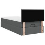Casa si Gradina - Mobilier - Paturi si accesorii - Paturi - Pat otoman cu saltea tesatura gri inchis 90x200 cm, model design simplu - Infinity.ro