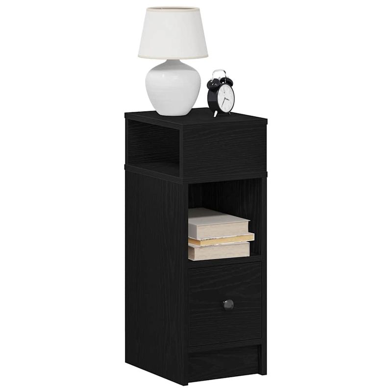 Casa si Gradina - Mobilier - Comode si corpuri - Noptiere - Noptiere, 2 buc., cu sertar, negru, 25x31x66 cm - Infinity.ro