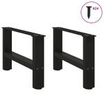 Casa si Gradina - Mobilier - Feronerie si accesorii mobila - Picioare masuta de cafea Negru 2 buc 30×50 cm Otel - Infinity.ro