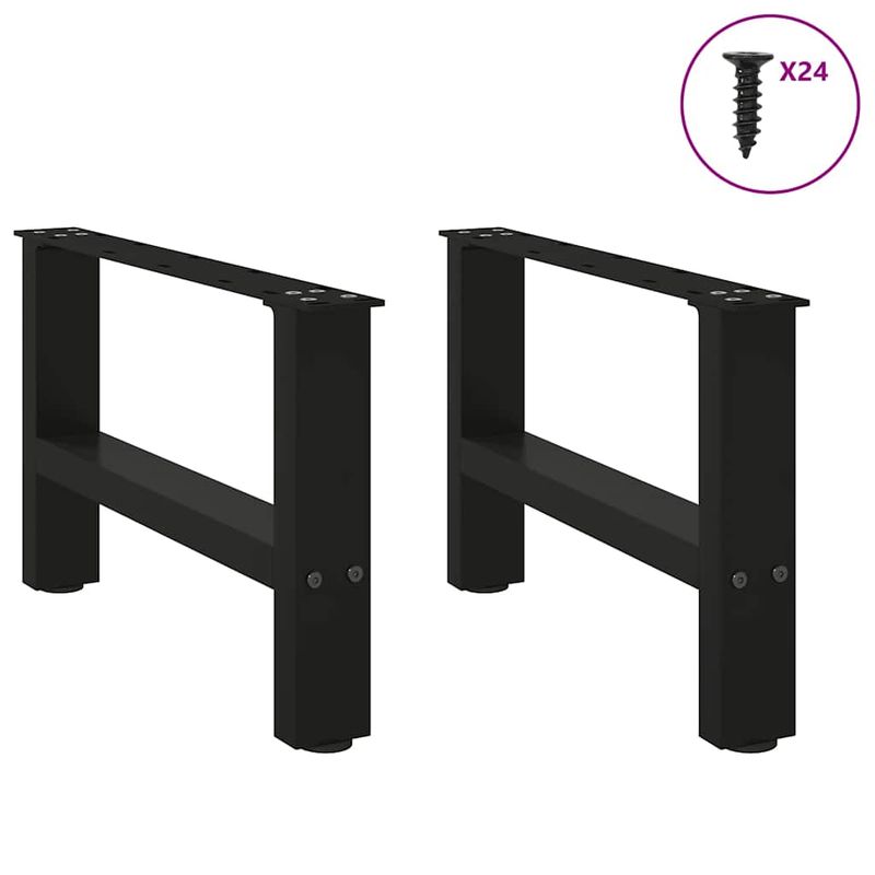 Casa si Gradina - Mobilier - Feronerie si accesorii mobila - Picioare masuta de cafea Negru 2 buc 30×50 cm Otel - Infinity.ro