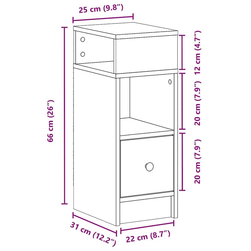 Casa si Gradina - Mobilier - Comode si corpuri - Noptiere - Noptiere, 2 buc., cu sertar, negru, 25x31x66 cm - Infinity.ro