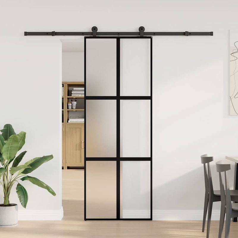 Casa si Gradina - Constructii - Usi interior, exterior si garaj - Usi interior - Usa glisanta cu set de feronerie sticla temperata si aluminiu - Infinity.ro