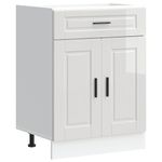 Casa si Gradina - Mobilier - Comode si corpuri - Corpuri bucatarie - Dulap baza de bucatarie „Porto” din lemn prelucrat alb lucios, mărime 60x46x81.5 cm, model 1x dulap inferior (2 uși 1 sertar) - Infinity.ro