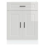 Casa si Gradina - Mobilier - Comode si corpuri - Corpuri bucatarie - Dulap baza de bucatarie „Porto” din lemn prelucrat alb lucios, mărime 60x46x81.5 cm, model 1x dulap inferior (2 uși 1 sertar) - Infinity.ro
