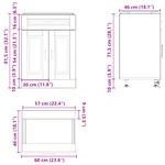 Casa si Gradina - Mobilier - Comode si corpuri - Corpuri bucatarie - Dulap baza de bucatarie „Porto” din lemn prelucrat alb lucios, mărime 60x46x81.5 cm, model 1x dulap inferior (2 uși 1 sertar) - Infinity.ro