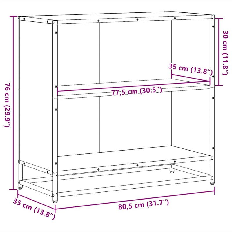 Casa si Gradina - Mobilier - Biblioteci si rafturi - Biblioteci - Biblioteca, stejar maro, 80x35x76 cm, lemn prelucrat - Infinity.ro