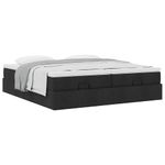 Casa si Gradina - Mobilier - Paturi si accesorii - Paturi - Cadru de pat otoman cu saltele, tesatura neagra 200x200cm - Infinity.ro