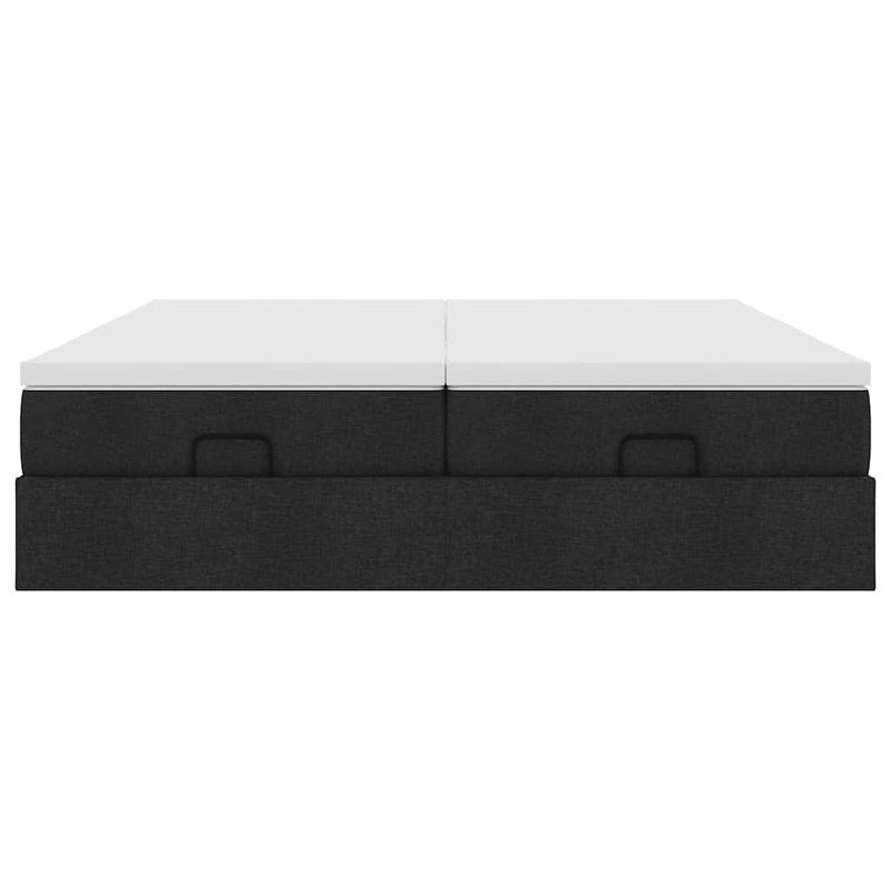 Casa si Gradina - Mobilier - Paturi si accesorii - Paturi - Cadru de pat otoman cu saltele, tesatura neagra 200x200cm - Infinity.ro