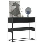 Casa si Gradina - Mobilier - Comode si corpuri - Console - Masuta consola, negru, 90x35x80 cm, lemn prelucrat - Infinity.ro