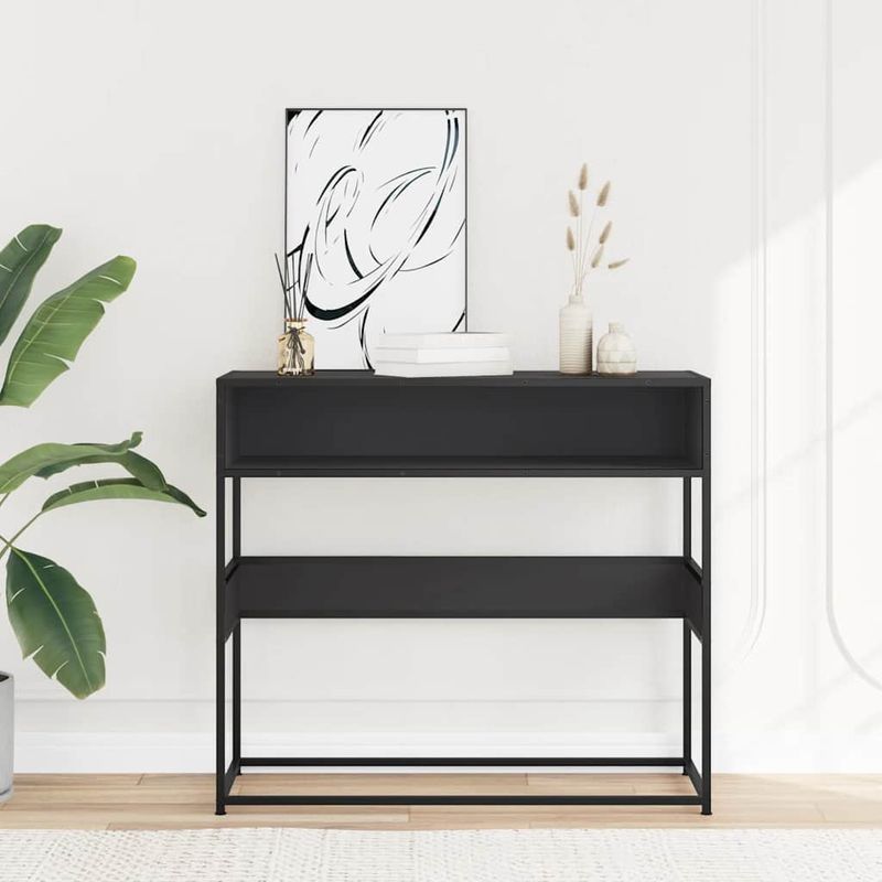 Casa si Gradina - Mobilier - Comode si corpuri - Console - Masuta consola, negru, 90x35x80 cm, lemn prelucrat - Infinity.ro