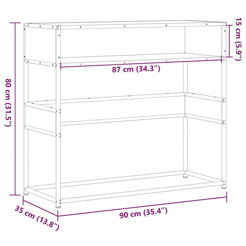Casa si Gradina - Mobilier - Comode si corpuri - Console - Masuta consola, negru, 90x35x80 cm, lemn prelucrat - Infinity.ro