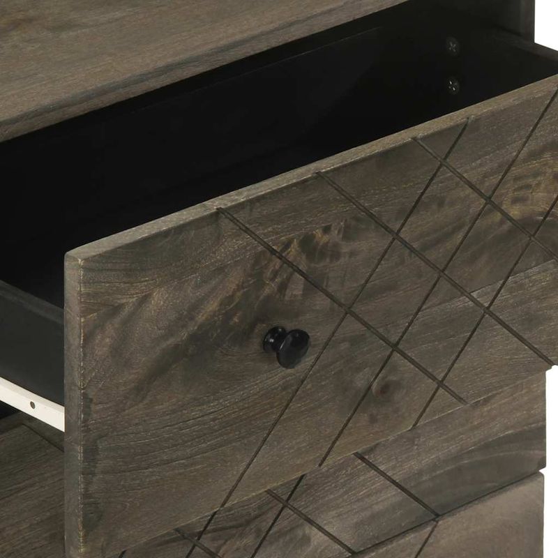 Casa si Gradina - Mobilier - Dulapuri si sifoniere - Dulapuri - Bufete 2 buc Negru 60x33x75 cm Lemn masiv Mango - Infinity.ro