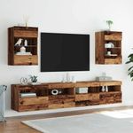 Casa si Gradina - Mobilier - Comode si corpuri - Comode - Comode TV perete cu lumini LED 2 buc. lemn vechi 40x30x60,5 cm - Infinity.ro