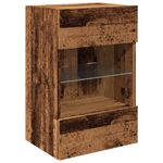 Casa si Gradina - Mobilier - Comode si corpuri - Comode - Comode TV perete cu lumini LED 2 buc. lemn vechi 40x30x60,5 cm - Infinity.ro
