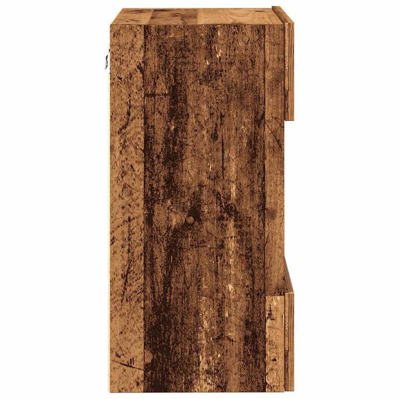 Casa si Gradina - Mobilier - Comode si corpuri - Comode - Comode TV perete cu lumini LED 2 buc. lemn vechi 40x30x60,5 cm - Infinity.ro
