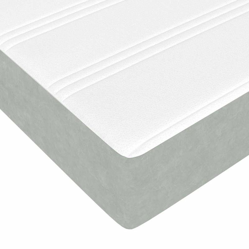 Casa si Gradina - Mobilier - Paturi si accesorii - Paturi - Cadru de pat otoman cu saltele Gri deschis 200x200cm catifea - Infinity.ro
