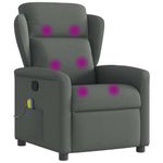 Ingrijire personala si Cosmetice - Sanatate si wellness - Articole wellness - Fotolii de masaj - Fotoliu de masaj rabatabil, gri inchis, material textil - Infinity.ro
