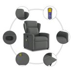Ingrijire personala si Cosmetice - Sanatate si wellness - Articole wellness - Fotolii de masaj - Fotoliu de masaj rabatabil, gri inchis, material textil - Infinity.ro