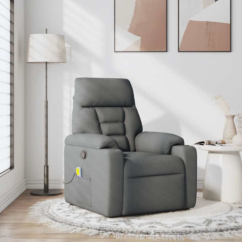 Ingrijire personala si Cosmetice - Sanatate si wellness - Articole wellness - Fotolii de masaj - Fotoliu de masaj rabatabil, gri inchis, material textil - Infinity.ro