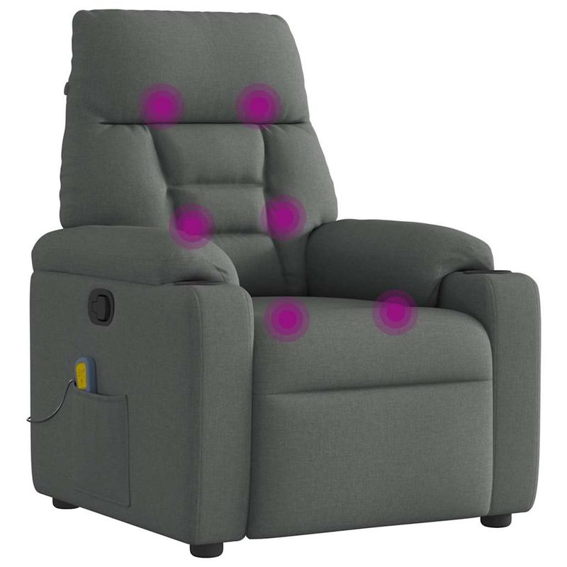 Ingrijire personala si Cosmetice - Sanatate si wellness - Articole wellness - Fotolii de masaj - Fotoliu de masaj rabatabil, gri inchis, material textil - Infinity.ro
