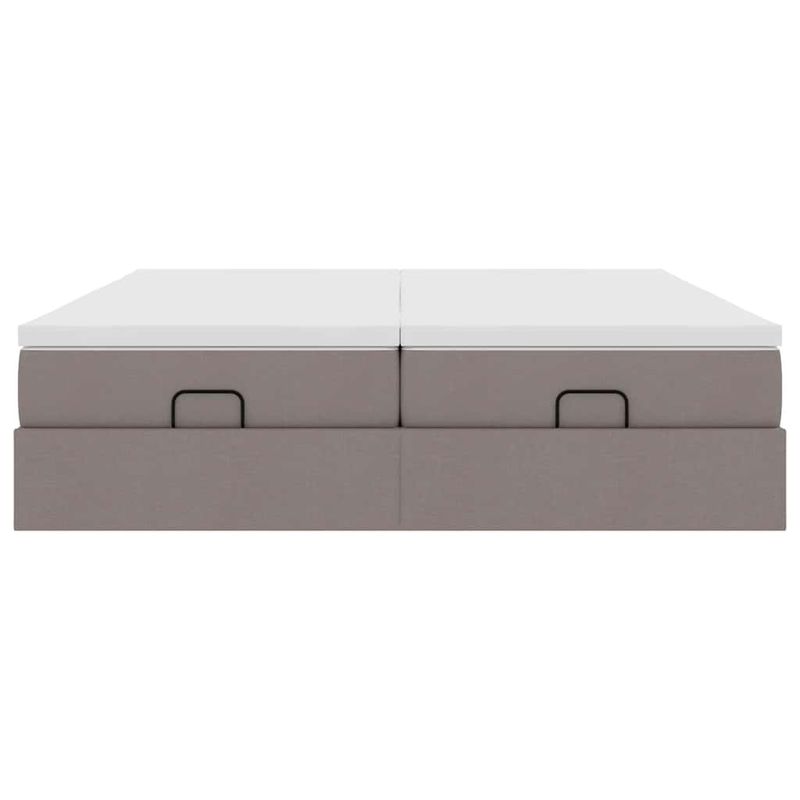 Casa si Gradina - Mobilier - Paturi si accesorii - Paturi - Cadru de pat otoman cu saltele Taupe 200x200cm tesatura - Infinity.ro
