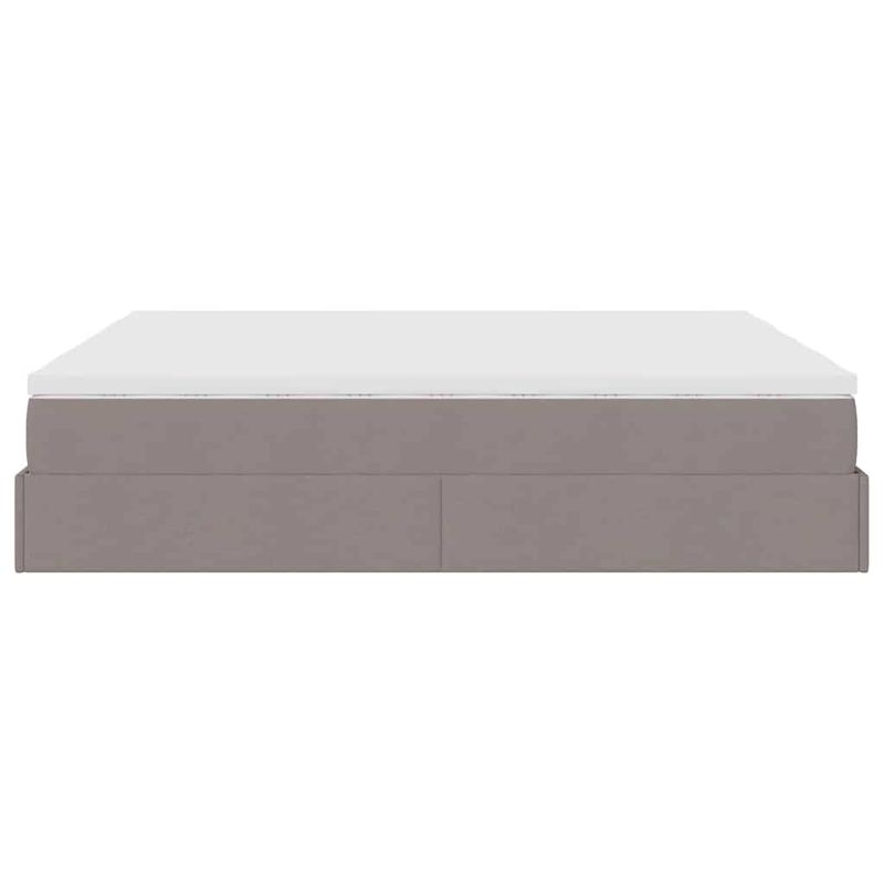 Casa si Gradina - Mobilier - Paturi si accesorii - Paturi - Cadru de pat otoman cu saltele Taupe 200x200cm tesatura - Infinity.ro