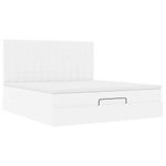 Casa si Gradina - Mobilier - Paturi si accesorii - Paturi - Cadru de pat otoman cu saltea alb 160x200cm piele artificiala - Infinity.ro