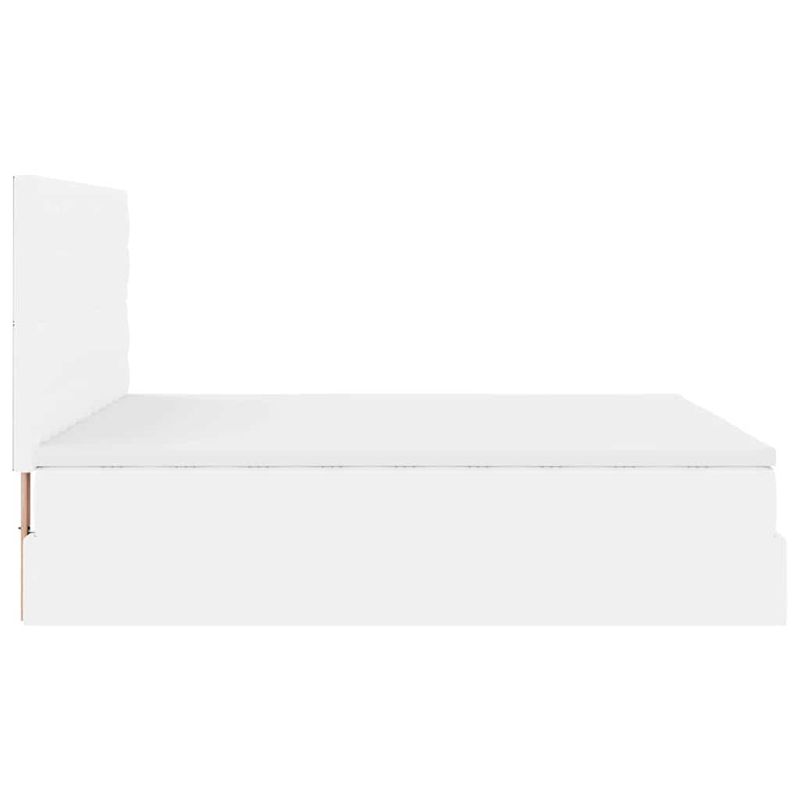 Casa si Gradina - Mobilier - Paturi si accesorii - Paturi - Cadru de pat otoman cu saltea alb 160x200cm piele artificiala - Infinity.ro
