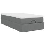 Casa si Gradina - Mobilier - Paturi si accesorii - Paturi - Cadru pat otoman cu saltea tesatura gri inchis 90x200 cm - Infinity.ro