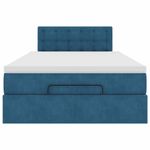 Casa si Gradina - Mobilier - Paturi si accesorii - Paturi - Cadru pat otoman cu saltea Albastru inchis 120x190 cm catifea - Infinity.ro