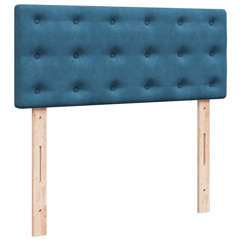 Casa si Gradina - Mobilier - Paturi si accesorii - Paturi - Cadru pat otoman cu saltea Albastru inchis 120x190 cm catifea - Infinity.ro