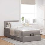 Casa si Gradina - Mobilier - Paturi si accesorii - Paturi - Pat otoman cu saltea Taupe 100x200 cm Stofa, model design simplu - Infinity.ro