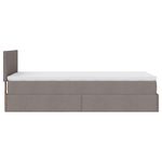 Casa si Gradina - Mobilier - Paturi si accesorii - Paturi - Pat otoman cu saltea Taupe 100x200 cm Stofa, model design simplu - Infinity.ro