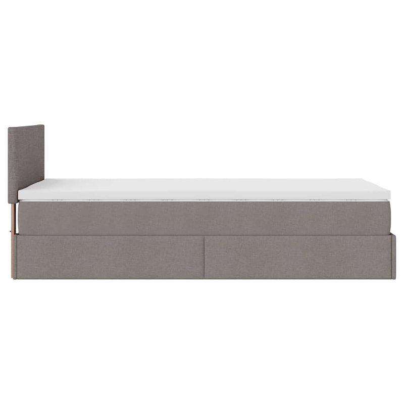 Casa si Gradina - Mobilier - Paturi si accesorii - Paturi - Pat otoman cu saltea Taupe 100x200 cm Stofa, model design simplu - Infinity.ro