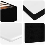 Casa si Gradina - Mobilier - Paturi si accesorii - Paturi - Pat otoman cu saltea negru 100x200 cm stofa, model nasturi - Infinity.ro