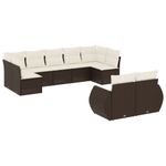 Casa si Gradina - Gradina si terasa - Mobilier exterior - Canapele si fotolii gradina - Set canapele de gradina cu perne, 9 piese, maro, poliratan - Infinity.ro