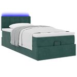 Casa si Gradina - Mobilier - Paturi si accesorii - Paturi - Cadru de pat otoman cu saltea verde inchis 100x200cm catifea - Infinity.ro