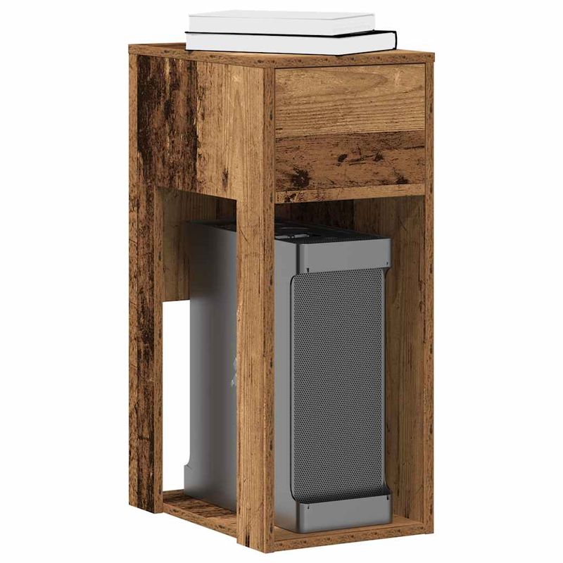 Casa si Gradina - Mobilier - Mese si birouri - Birouri - Suport turn pentru computer cu sertar lemn vechi 30x44x74 cm - Infinity.ro