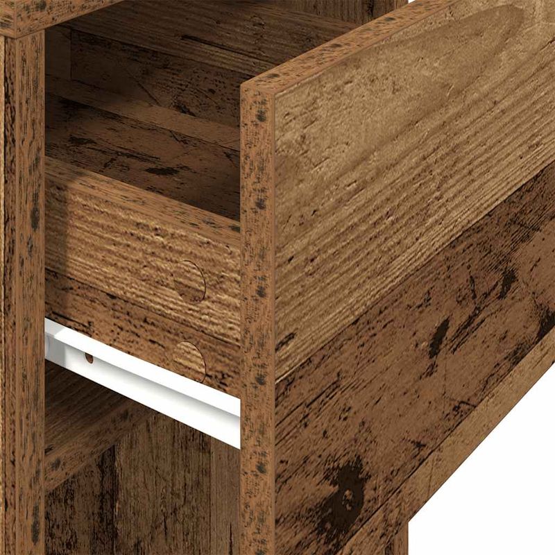 Casa si Gradina - Mobilier - Mese si birouri - Birouri - Suport turn pentru computer cu sertar lemn vechi 30x44x74 cm - Infinity.ro