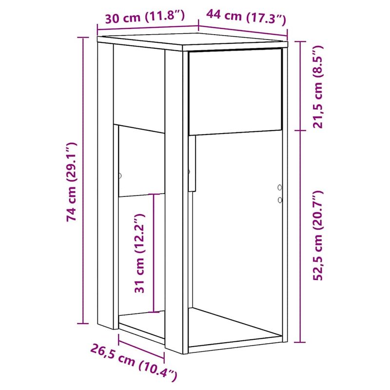 Casa si Gradina - Mobilier - Mese si birouri - Birouri - Suport turn pentru computer cu sertar lemn vechi 30x44x74 cm - Infinity.ro