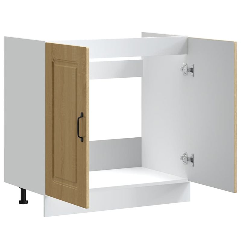 Casa si Gradina - Mobilier - Comode si corpuri - Corpuri bucatarie - Dulap de baza pentru chiuveta Stejar Sonoma Lemn prelucrat, mărime 80x46x81.5 cm - Infinity.ro