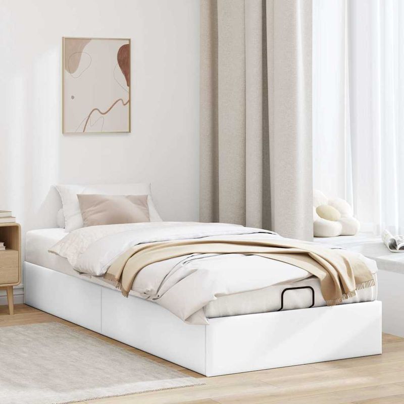 Casa si Gradina - Mobilier - Paturi si accesorii - Paturi - Cadru de pat otoman fara saltea Alb 80x200 cm piele artificiala - Infinity.ro